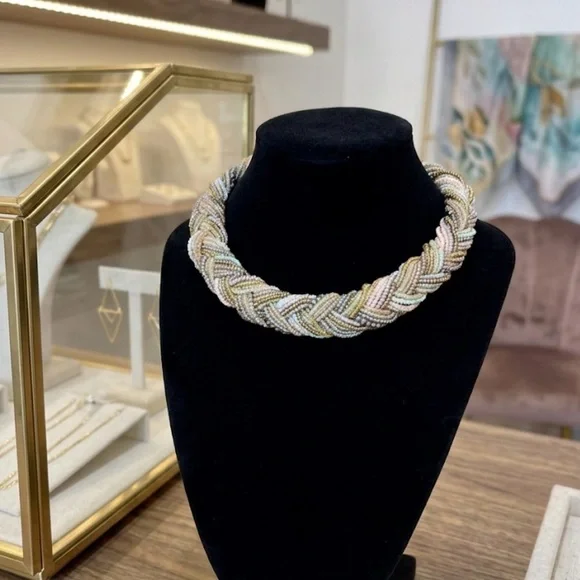 French Fashion Braided Multi-strand Beaded Collar Vintage Necklace - Picture 10 of 10